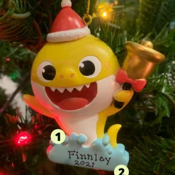 Online The Jolly Christmas Shop 4" Baby Shark Ollie Personalized Christmas Ornament BK2211