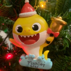 Online The Jolly Christmas Shop 4" Baby Shark Ollie Personalized Christmas Ornament BK2211