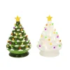 Online The Jolly Christmas Shop 8" Battery Musical Lighted Green Or White Ceramic Christmas Tree Figure 2534190