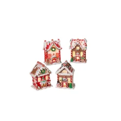 New The Jolly Christmas Shop 5.5" Battery Operated Claydough Gingerbread House 2599290