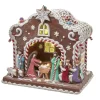 Clearance The Jolly Christmas Shop 12.5" Battery Operated LED Light Up Nativity Gingerbread House Christmas Figure N1036