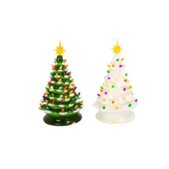 New The Jolly Christmas Shop 13.9" Battery Operated Lighted Musical Ceramic Christmas Tree Figure 2534180