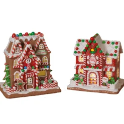 Hot The Jolly Christmas Shop 9" Battery Operated Lighted Clay Dough Gingerbread Christmas House 2659510
