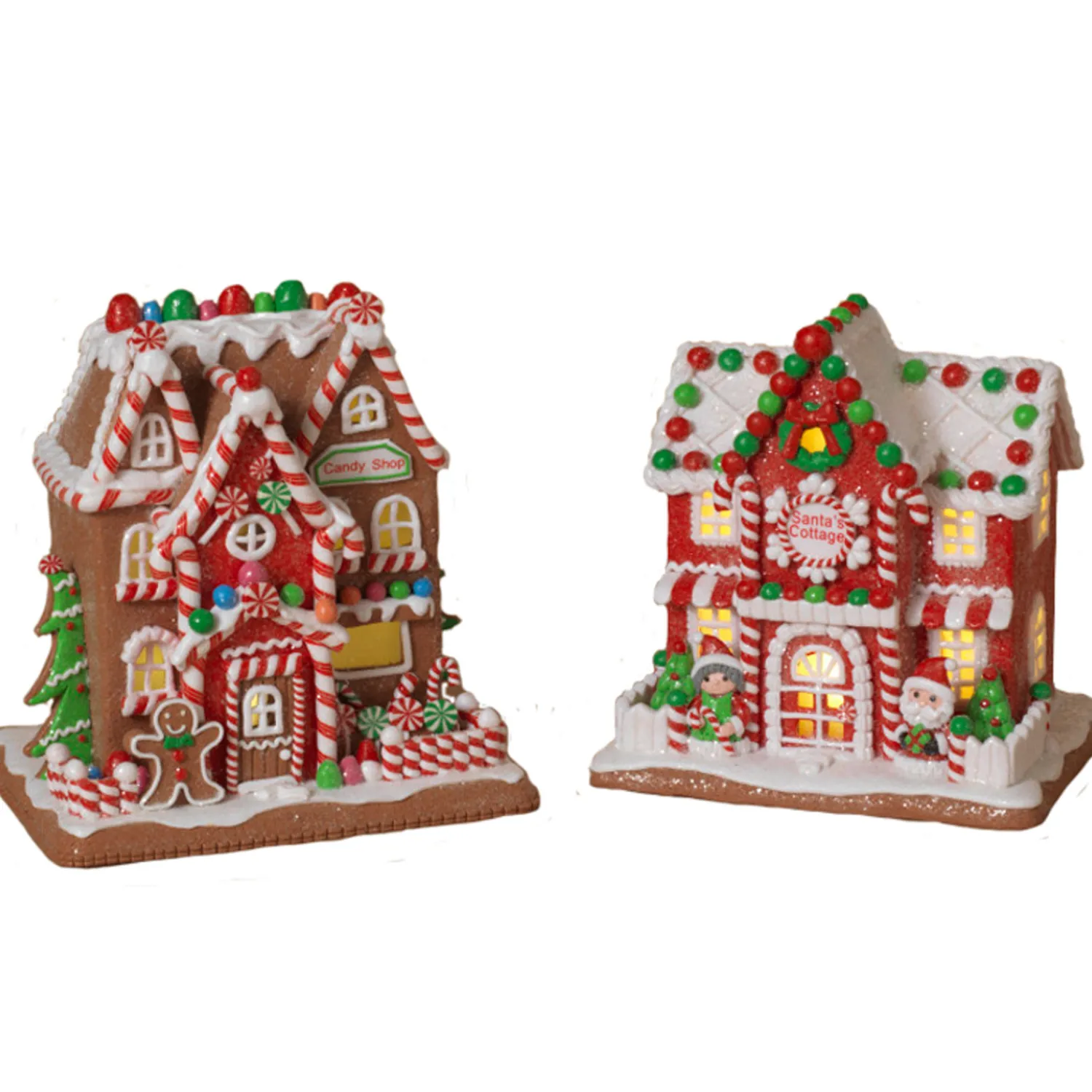 Hot The Jolly Christmas Shop 9" Battery Operated Lighted Clay Dough Gingerbread Christmas House 2659510