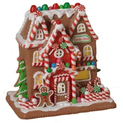 Hot The Jolly Christmas Shop 9" Battery Operated Lighted Clay Dough Gingerbread Christmas House 2659510