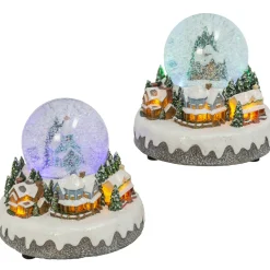 Clearance The Jolly Christmas Shop 6.7" Battery Operated Musical Town Scene Spinning Water Globe Christmas Decoration 2599670