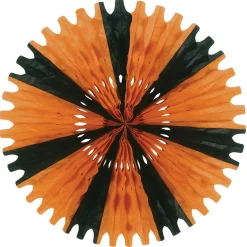 Discount The Jolly Christmas Shop 25" Beistle Orange And Black Tissue Paper Fan Halloween Decoration 55293-OB