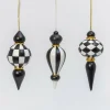 Outlet The Jolly Christmas Shop 8.5" Black And White Finial Glass Christmas Ornament 2551730