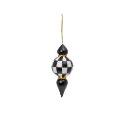 Outlet The Jolly Christmas Shop 8.5" Black And White Finial Glass Christmas Ornament 2551730