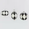 Hot The Jolly Christmas Shop 4.5" Black And White Harlequin Design Glass Christmas Ornament 2544420