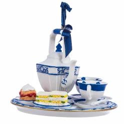 Clearance The Jolly Christmas Shop 4" Blue And White Delft Teapot Tray Christmas Ornament E0773