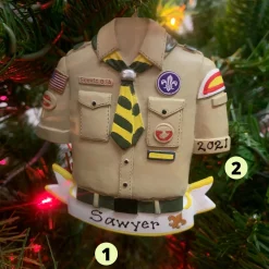 Online The Jolly Christmas Shop 3.5" Boy Scout Shirt Personalized Christmas Ornament BS2202B