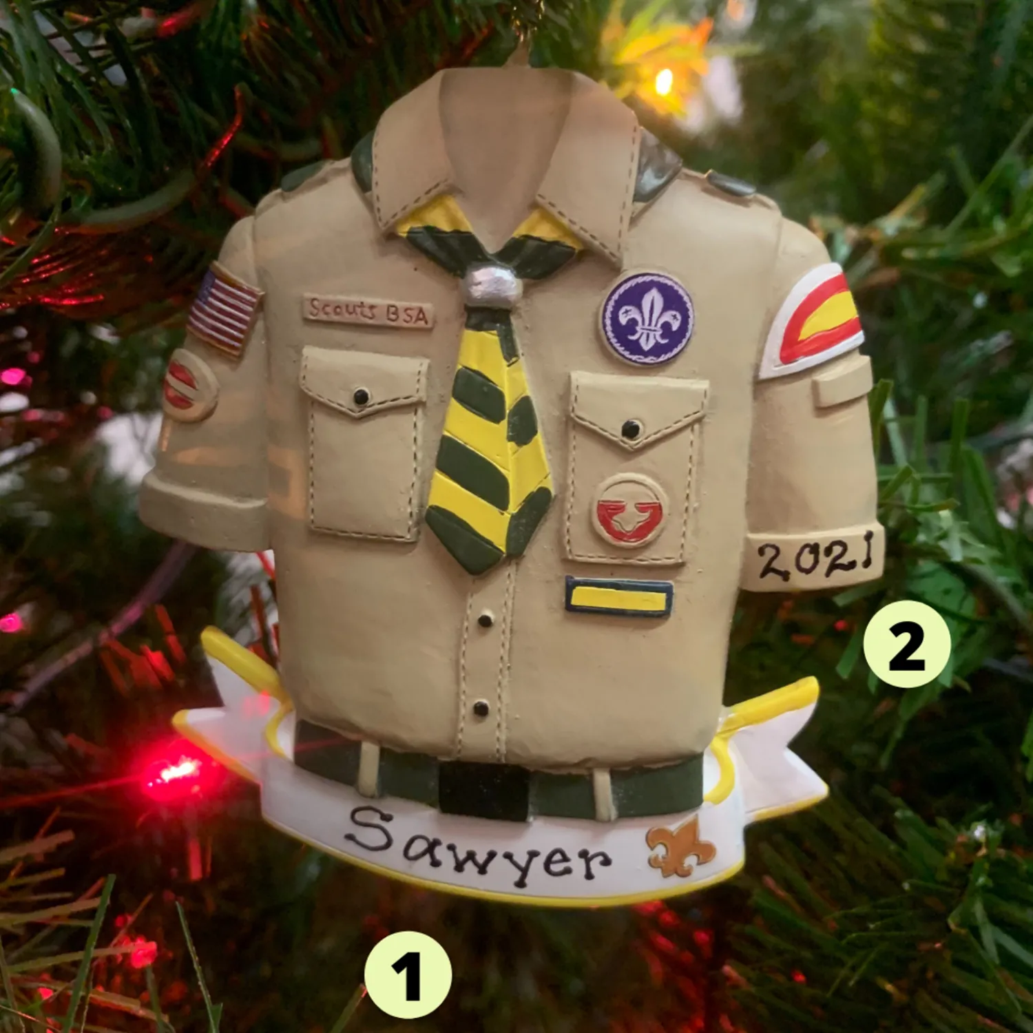 Online The Jolly Christmas Shop 3.5" Boy Scout Shirt Personalized Christmas Ornament BS2202B