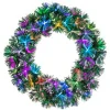 New The Jolly Christmas Shop 24" Color Changing Fiber Optic Tinsel Christmas Wreath 447597M