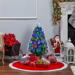 Clearance The Jolly Christmas Shop 3' Color Changing Fiber Optic Tinsel Christmas Tree 6522-30M