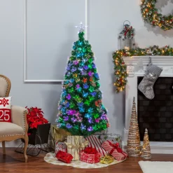 The Jolly Christmas Shop 6' Color Changing Fiber Optic Tinsel Christmas Tree 6522-60M