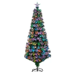 The Jolly Christmas Shop 6' Color Changing Fiber Optic Tinsel Christmas Tree 6522-60M