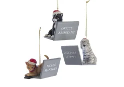 Best The Jolly Christmas Shop 3.25" Computer Cat With Santa Hat Christmas Ornament E0600