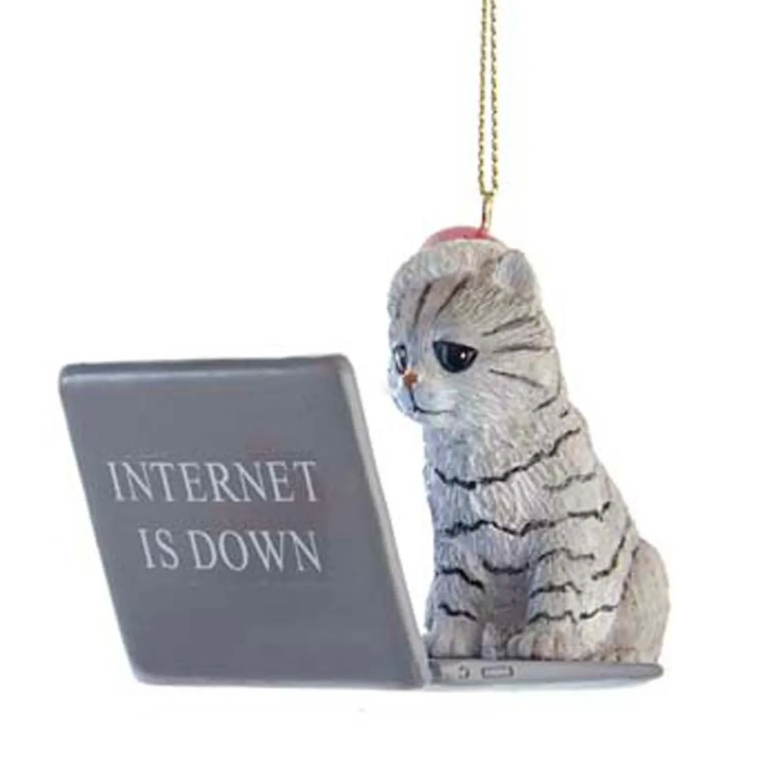 Best The Jolly Christmas Shop 3.25" Computer Cat With Santa Hat Christmas Ornament E0600