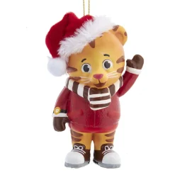 Clearance The Jolly Christmas Shop 3.5" Daniel Tiger With Santa Hat Christmas Ornament TG1202