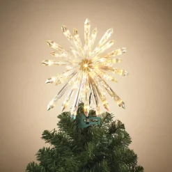 Best The Jolly Christmas Shop 13.5" Electric Lighted Glittered Crystal Starburst Christmas Tree Topper 2619000