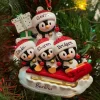 Hot The Jolly Christmas Shop 4.25" Family Of 4 Penguins On Sled Personalized Christmas Ornament OR1915-4