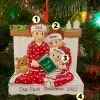 New The Jolly Christmas Shop 4.25" Family Of 3 Reading In Bed Personalized Christmas Ornament OR2025-3