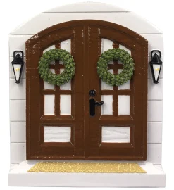 Best The Jolly Christmas Shop 4.25" Farm House Door Personalized Christmas Ornament OR2140