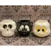 New The Jolly Christmas Shop 6" Ghost, Skull, Or Black Cat Halloween Blow Mold Candy Pails