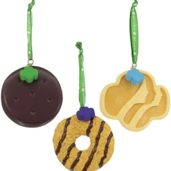 Hot The Jolly Christmas Shop 3" Girl Scout Cookie Christmas Ornament Set GS1212