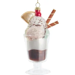 Best The Jolly Christmas Shop 5.25" Ice Cream Sundae Glass Christmas Ornament T3108
