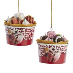 The Jolly Christmas Shop 2.6" Ice Cream Sundae With Waffle Cone Cup Christmas Ornament D3975