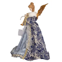 Hot The Jolly Christmas Shop 17" Indigo Blue Delft Angel Christmas Tree Topper J6099