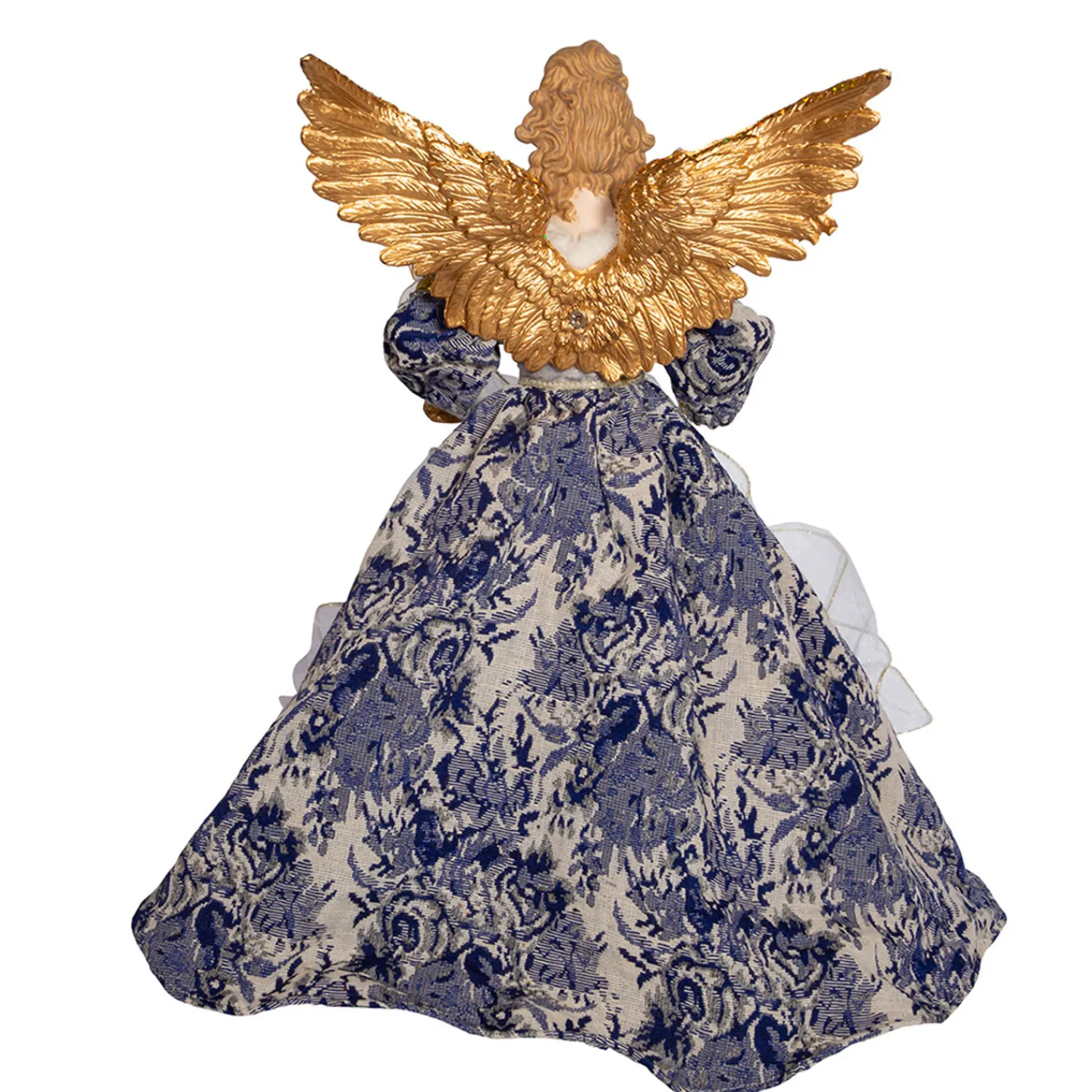 Hot The Jolly Christmas Shop 17" Indigo Blue Delft Angel Christmas Tree Topper J6099
