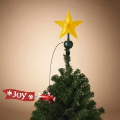 Discount The Jolly Christmas Shop 20" JOY Or Ho Ho Ho Electric Lighted Animated Santa Flying Around Tree Christmas Tree Topper 2604030