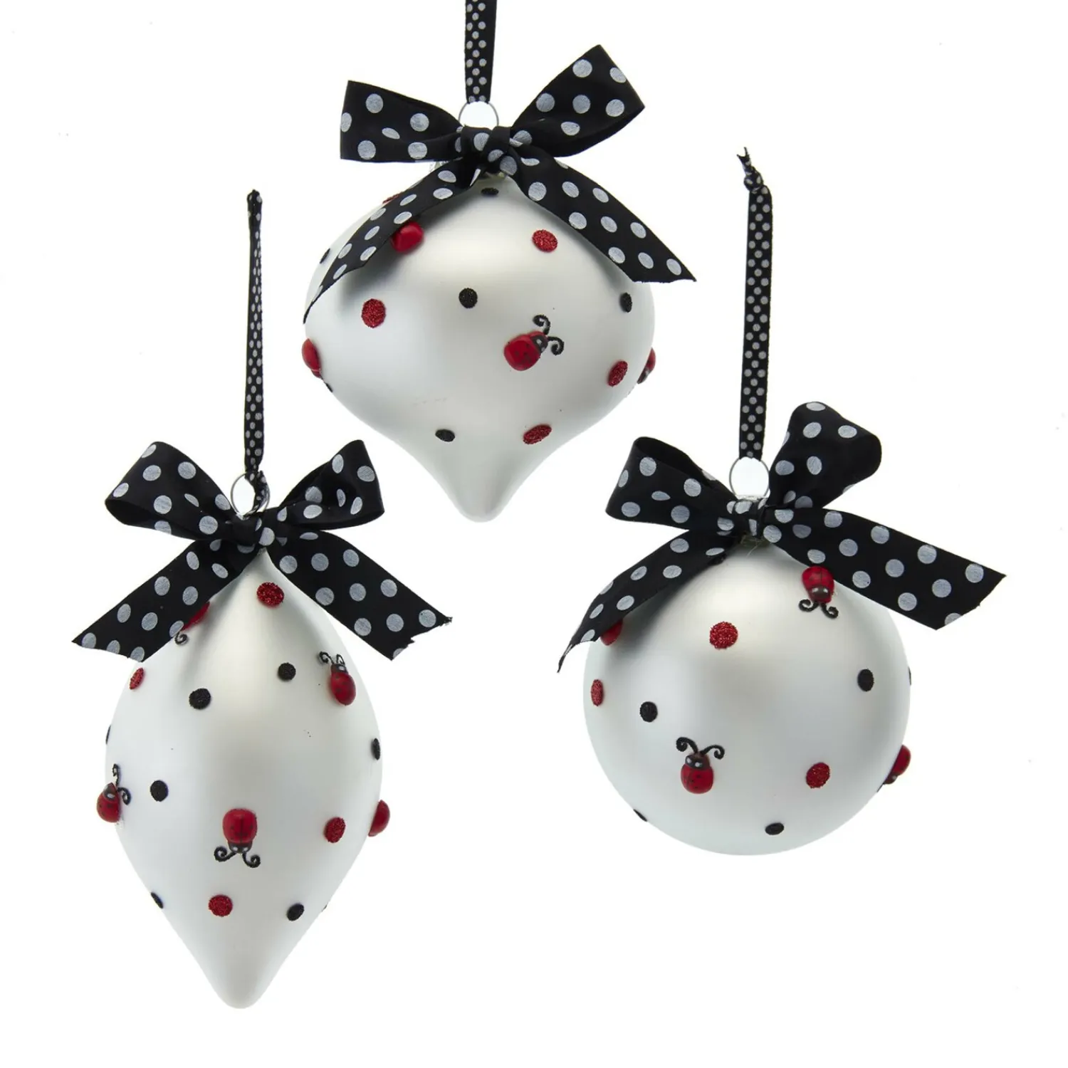 Discount The Jolly Christmas Shop 5" Ladybug Ball Glass Christmas Ornament T3001