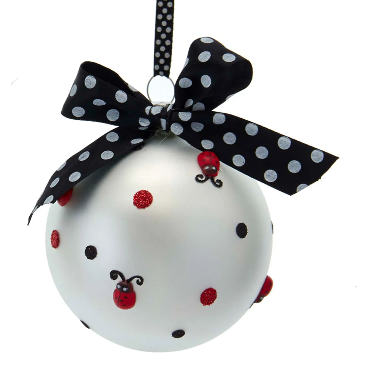 Discount The Jolly Christmas Shop 5" Ladybug Ball Glass Christmas Ornament T3001