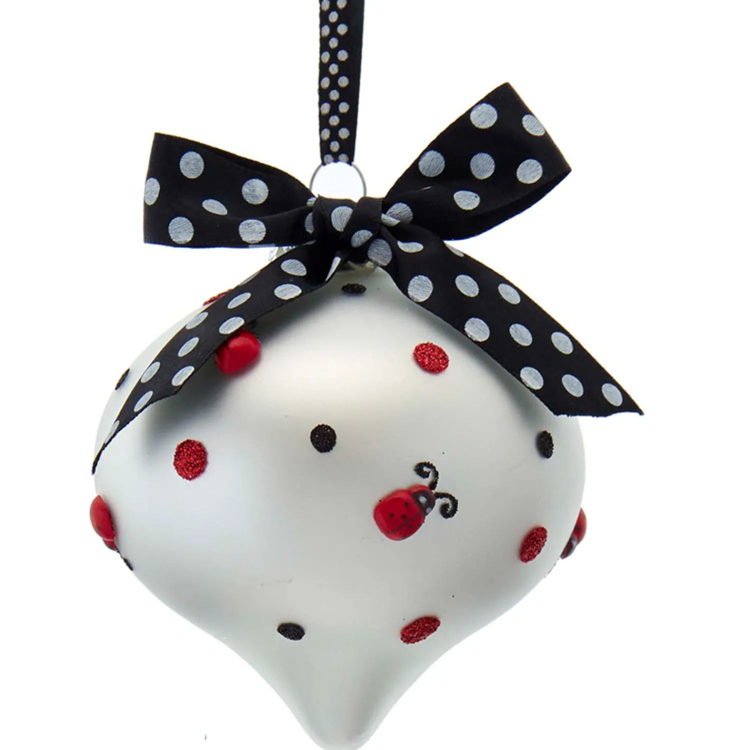 Discount The Jolly Christmas Shop 5" Ladybug Ball Glass Christmas Ornament T3001