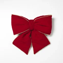 The Jolly Christmas Shop 18" Large Red Velvet Fabric Christmas Bow 2597680