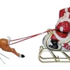 Clearance The Jolly Christmas Shop 72" Large Santa With Sleigh And Reindeer Blow Mold C6480