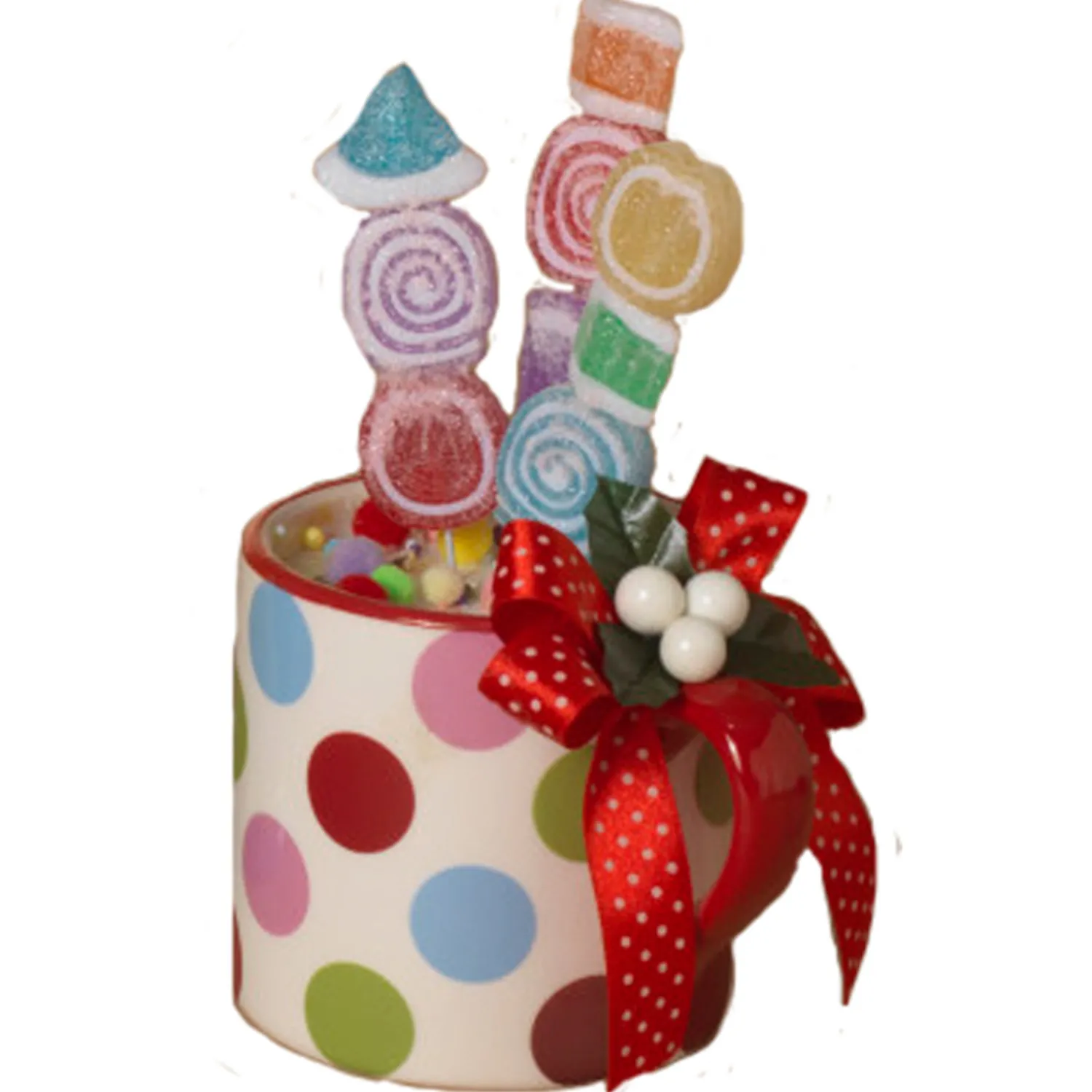 Outlet The Jolly Christmas Shop 9" Lifesize Hot Cocoa In Mug With Candy Christmas Decoration 2657570