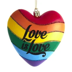 Online The Jolly Christmas Shop 4.5" Love Is Love Rainbow Heart Pride Christmas Ornament H7549
