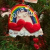 Sale The Jolly Christmas Shop 3.75" Love Is Love Rainbow Personalized Christmas Ornament W8454