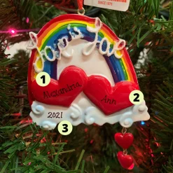 Sale The Jolly Christmas Shop 3.75" Love Is Love Rainbow Personalized Christmas Ornament W8454