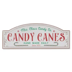 Sale The Jolly Christmas Shop 28" Metal Embossed Candy Cane Christmas Sign 2604200