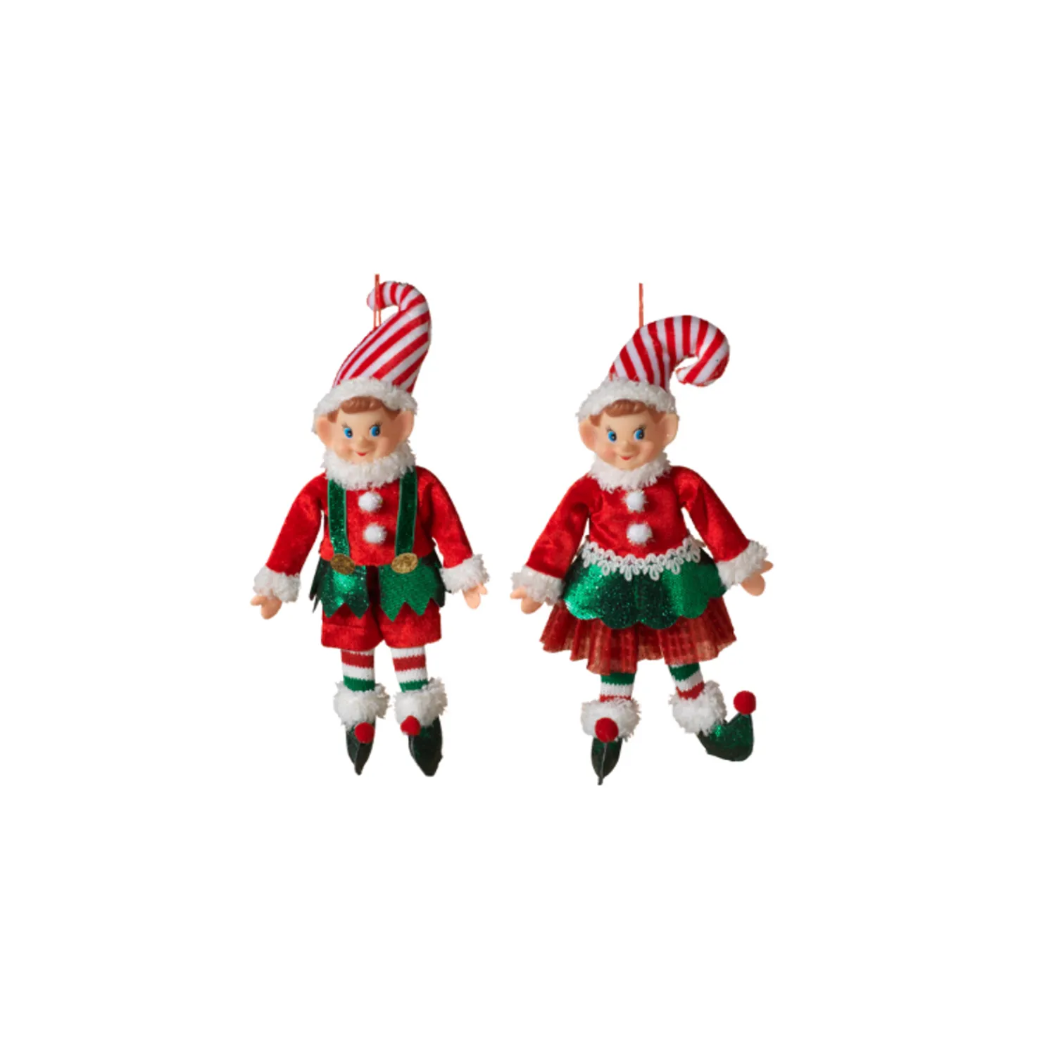 Hot The Jolly Christmas Shop 10.75" Metallic Red And White Elf Christmas Ornament 2617580