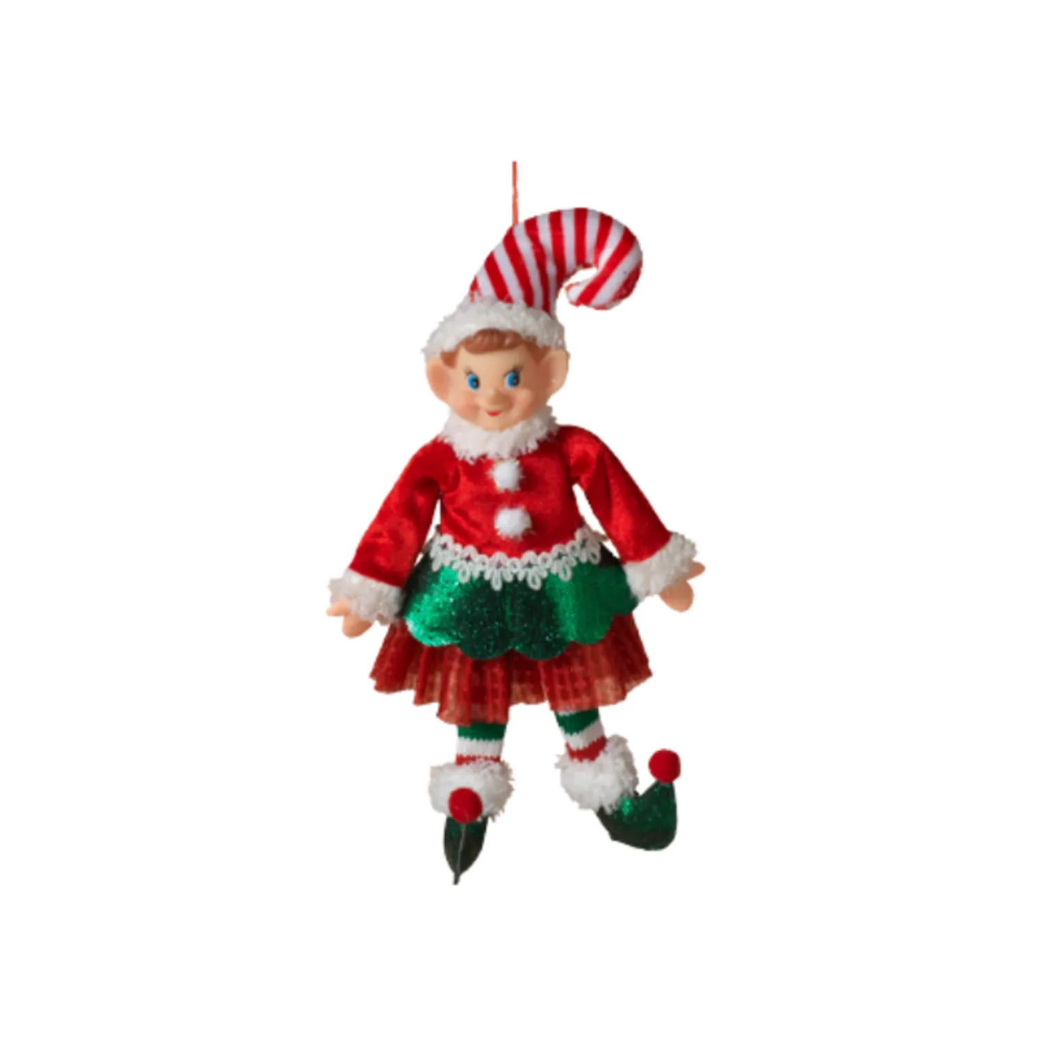 Hot The Jolly Christmas Shop 10.75" Metallic Red And White Elf Christmas Ornament 2617580