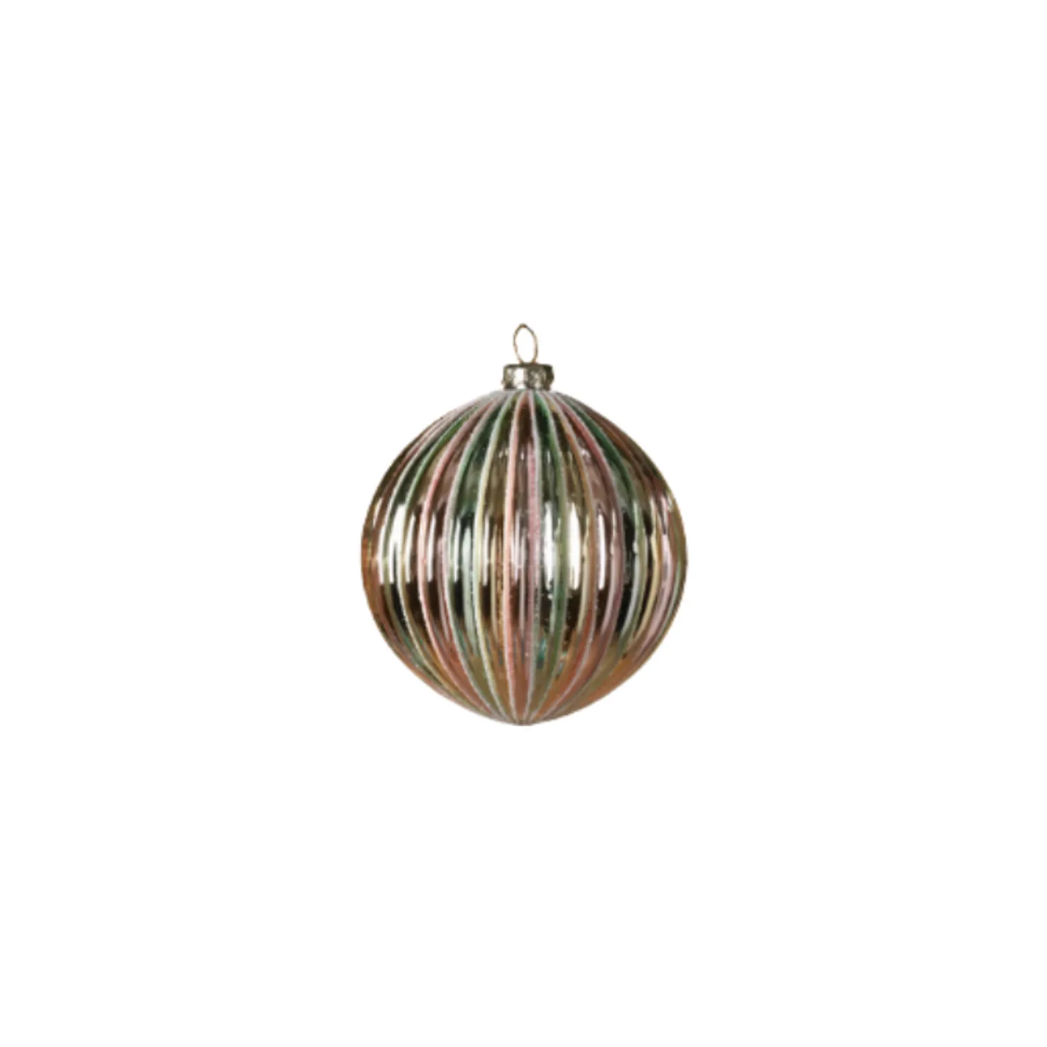 New The Jolly Christmas Shop 4.5" 100MM Iridescent Glass Ball Christmas Ornament 2616630