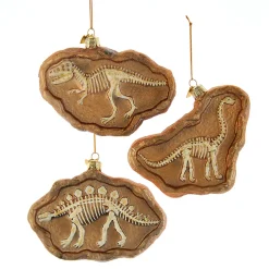 Hot The Jolly Christmas Shop 4.75" Noble Gems Dinosaur Fossil Glass Christmas Ornament NB1726