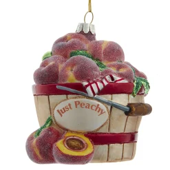 Online The Jolly Christmas Shop 5.5 Noble Gems Peaches In Basket Glass Christmas Ornament NBX0050